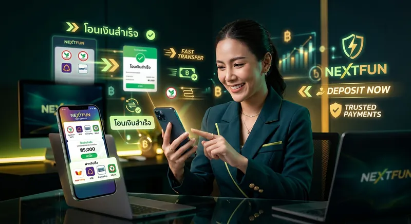 nextfun ฝากถอนอัตโนมัติ ธนาคารไทยทุกแห่ง ไม่มีขั้นต่ำ